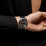 tudor black bay 54 37mm black dial steel on rubber strap automatic watch lifestyle image