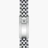 tudor black bay 31 31mm black dial steel on steel bracelet automatic watch showing folding clasp