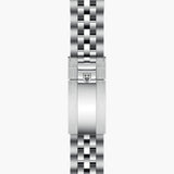 tudor black bay 36 36mm black diamond dot dial steel on steel bracelet automatic watch showing folding clasp
