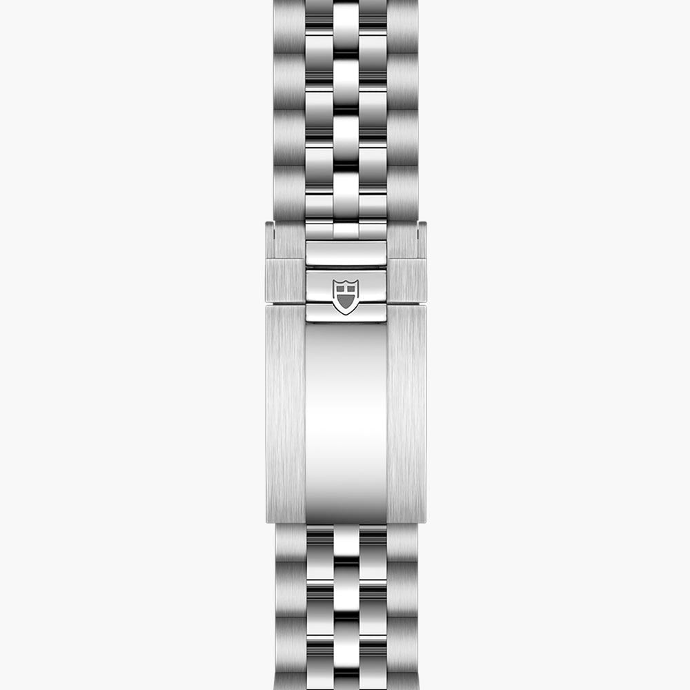 tudor black bay 41 41mm light champagne dial steel on steel bracelet automatic watch showing folding clasp