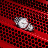 tudor black bay gmt 41mm opaline dial steel on steel bracelet automatic watch lifestyle image