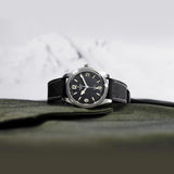 tudor ranger 39mm black dial steel on hybrid leather and rubber strap automatic watch lifestyle image