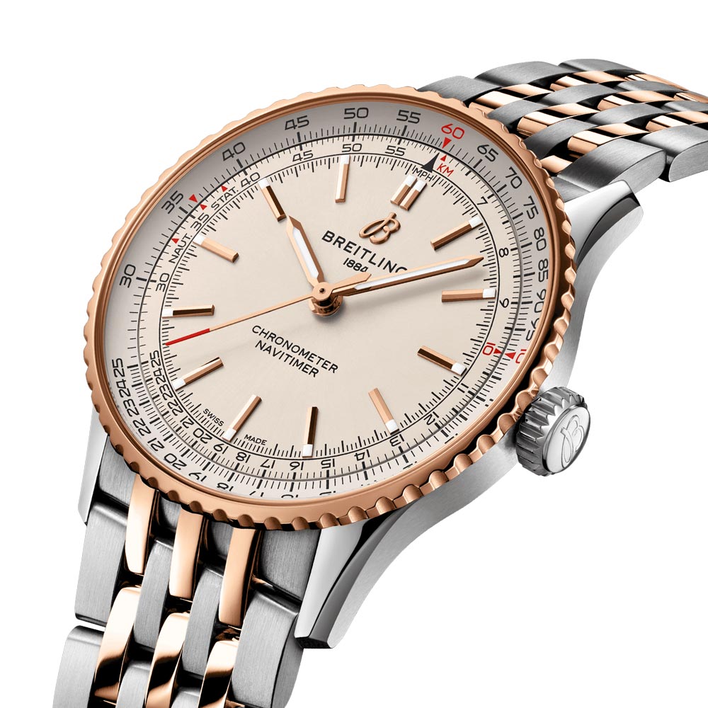 Breitling Navitimer 41mm Cream Dial 18ct Rose Gold and Steel Automatic Gents Watch U17329F41G1U1