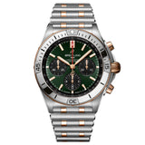 Breitling Chronomat B01 42mm Green Dial 18ct Rose Gold and Steel Automatic Chronograph Gents Watch UB0134131L1U1