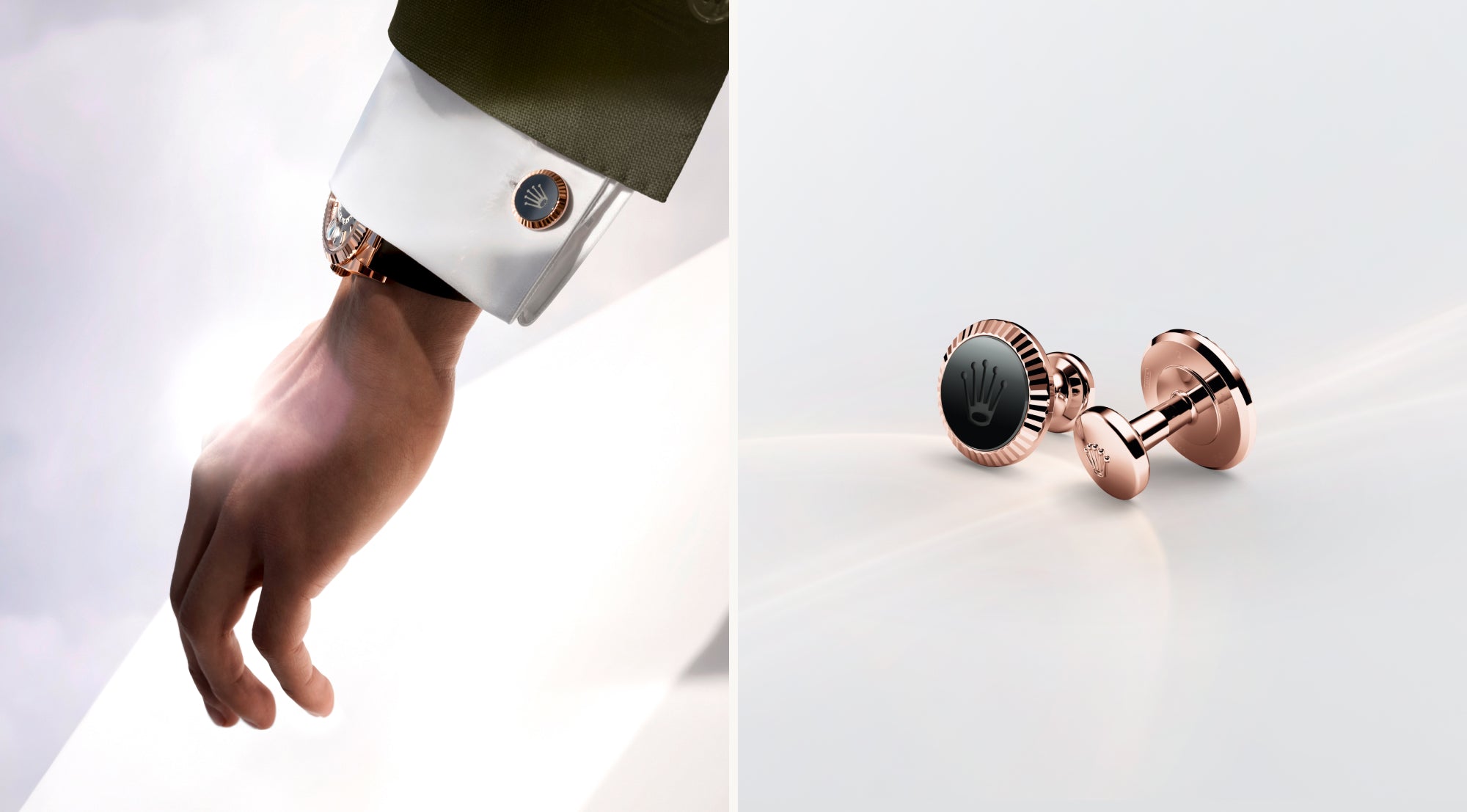 Rolex accessories Fluted cufflinks an iconic aesthetic landscape image