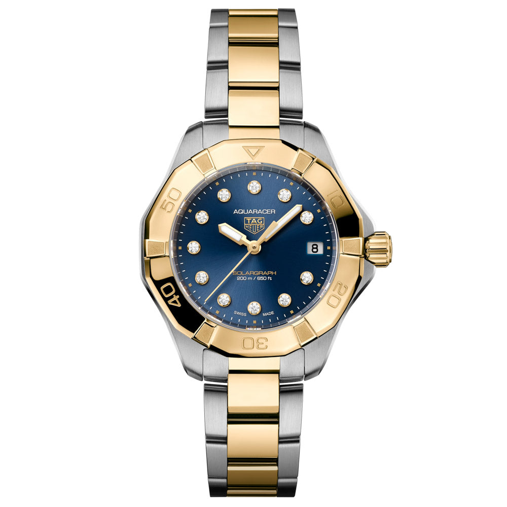 Gold Platinum Edge Quartz Watch TAG Heuer Aquaracer Professional