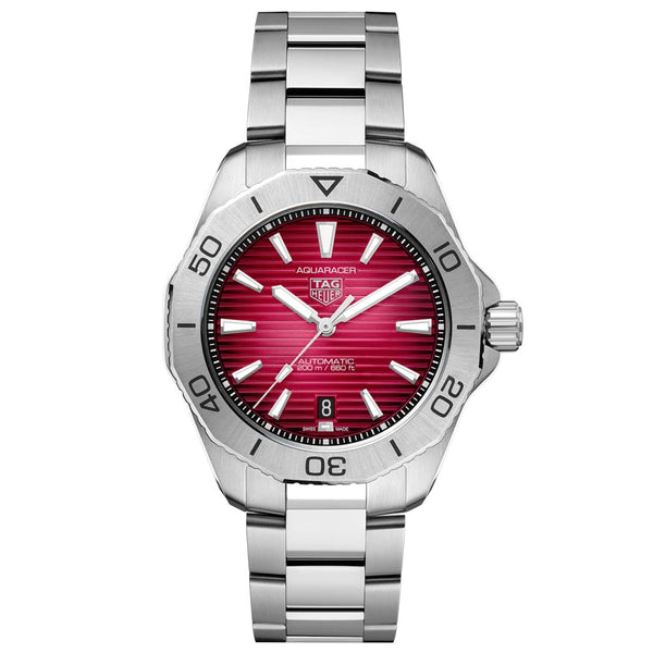 tag heuer aquaracer professional 200 red dial 40mm automatic gents watch