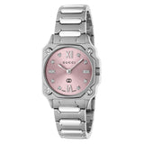 Gucci G-Flat Pink Diamond Dot Dial 24mm Ladies Quartz Watch YA166501