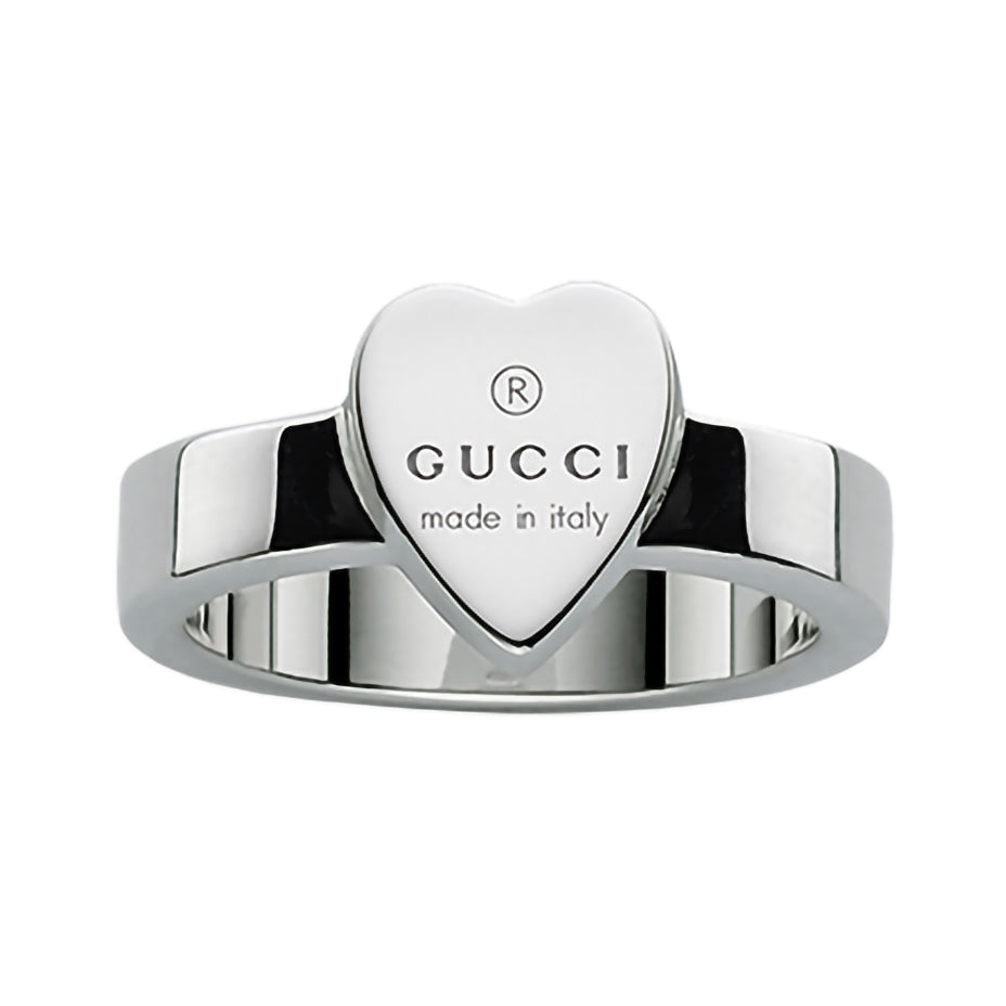 Gucci Trademark Silver Heart Ring YBC223867001 - Main Image