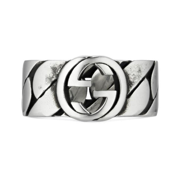 Gucci Interlocking Silver 8mm Ring YBC661515001