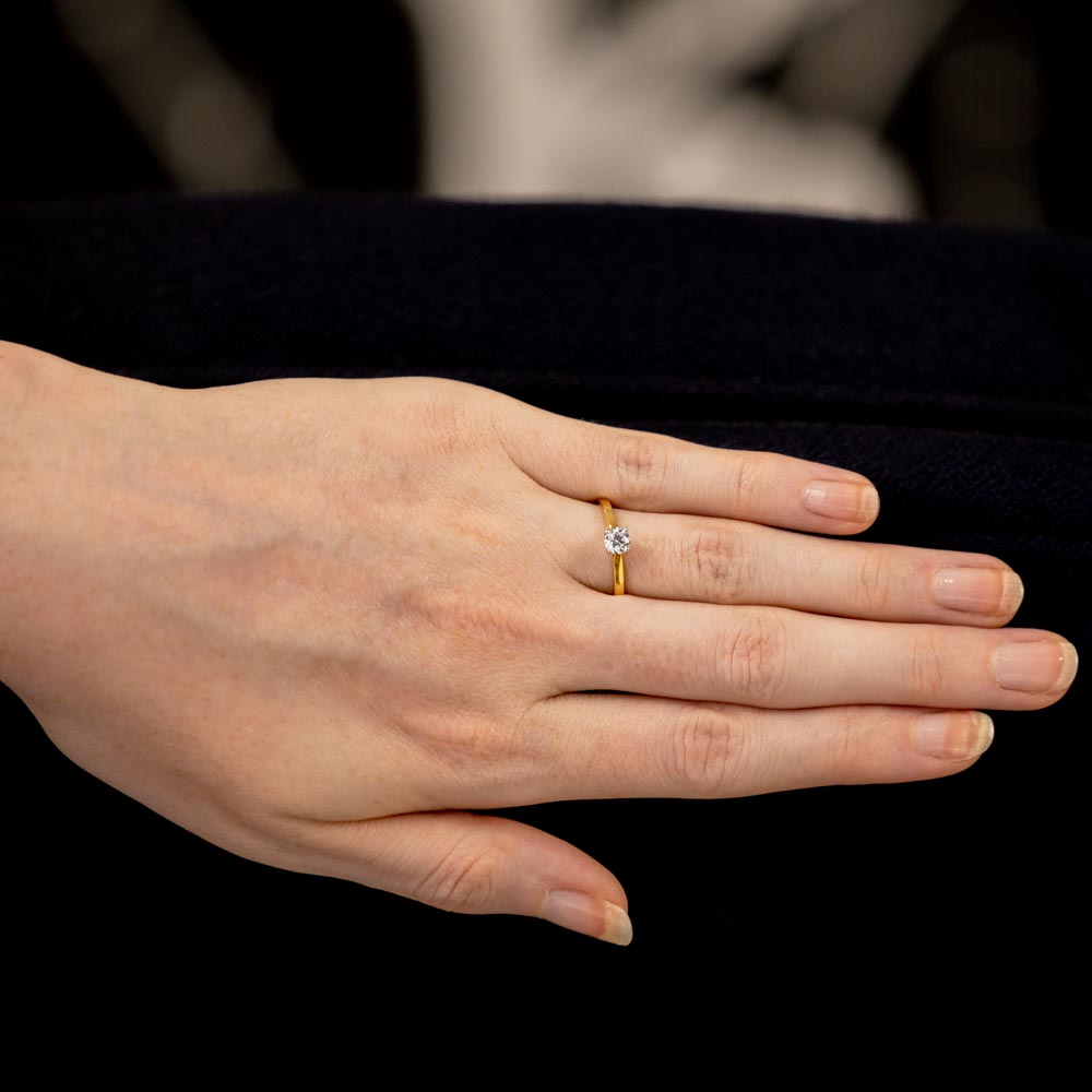 The Magnolia 18ct Yellow Gold And Platinum Round Brilliant Cut Diamond Solitaire Engagement Ring