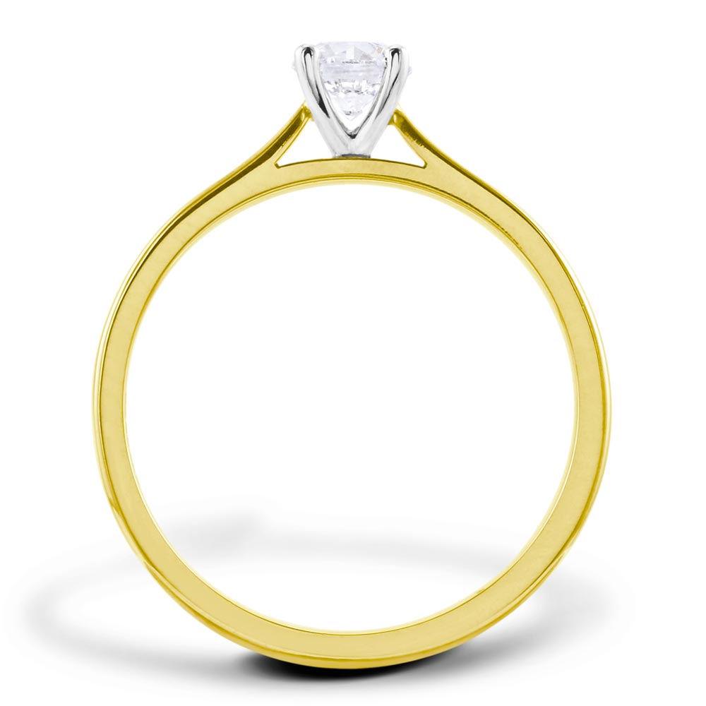 Platinum 0.40ct Round Brilliant Cut Diamond Solitaire Four Claw Engagement Ring