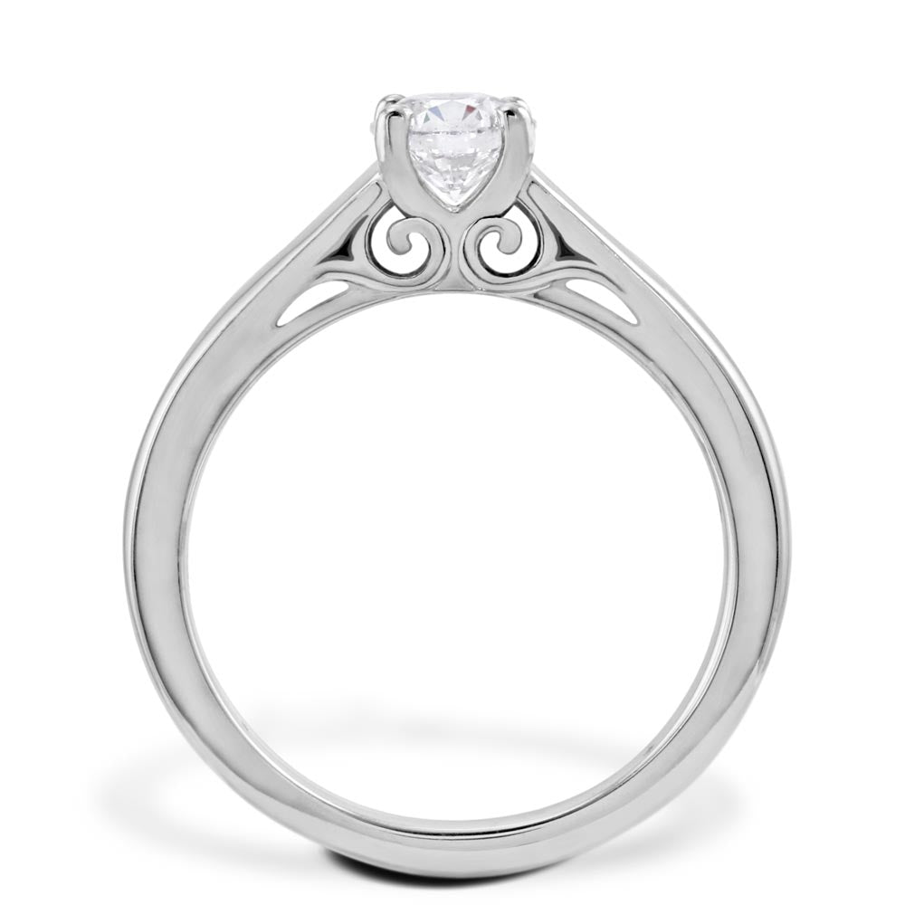 Platinum 0.51ct Round Brilliant Cut Diamond Solitaire Engagement Ring