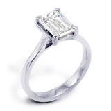 The Hazel Platinum 2.01ct Emerald Cut Diamond Solitaire Engagement Ring