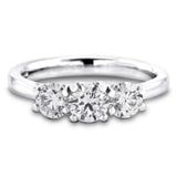 The Alyssa Platinum Round Brilliant Cut Diamond Three Stone Engagement Ring