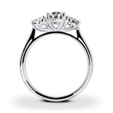 Platinum 1.81ct Three Stone Oval Cut Diamond Engagement Ring