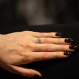 The Camellia Platinum Round Brilliant Cut Diamond Three Stone Engagement Ring