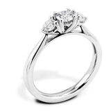 The Senna Platinum Round Brilliant Cut Diamond Three Stone Engagement Ring