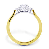 The Bryony 18ct Yellow Gold And Platinum Diamond Three Stone Engagement Ring