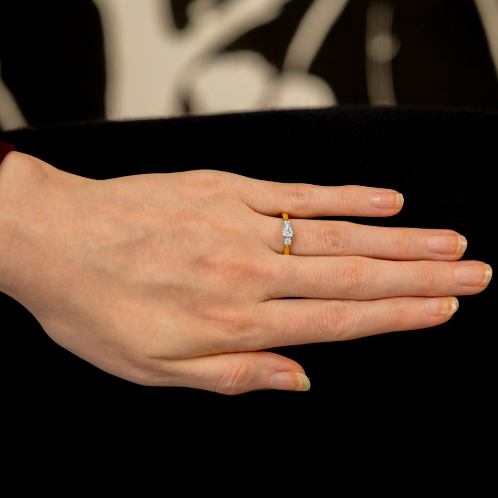 The Bryony 18ct Yellow Gold And Platinum Diamond Three Stone Engagement Ring