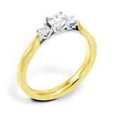 The Bryony 18ct Yellow Gold And Platinum Diamond Three Stone Engagement Ring