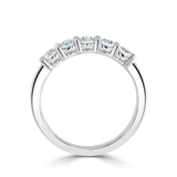 Platinum 0.75ct Round Brilliant Cut Diamond Five Stone Half Eternity Ring
