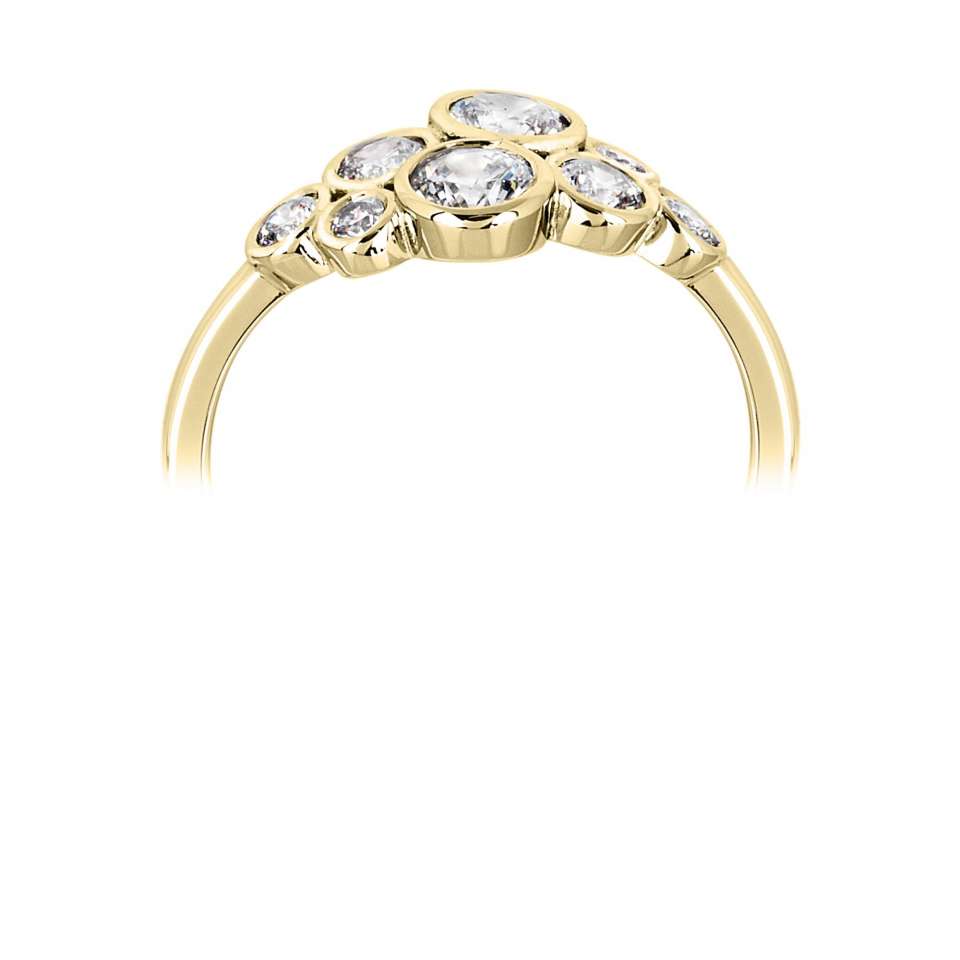 18ct Yellow Gold 0.85ct Eight Stone Diamond Bubble Ring
