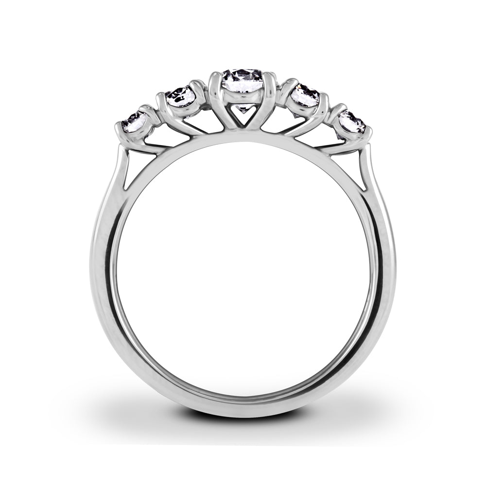 Platinum 1.00ct Five Diamond Graduated Eternity Ring