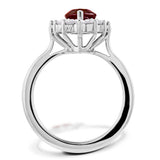 18ct White Gold 2.05ct Marquise Cut Ruby And 0.69ct Round Brilliant Cut Diamond Halo Cluster Ring