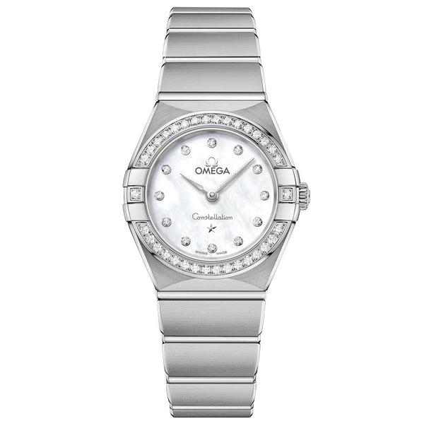 OMEGA Constellation 25mm MOP Dial Diamond Ladies Quartz Watch 13115256055001