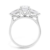 The Oval And Pear Cut Platinum Laboratory Grown Diamond Three Stone Engagement Ring
