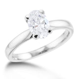 Platinum 1.00ct Oval Cut Laboratory Grown Diamond Solitaire Engagement Ring