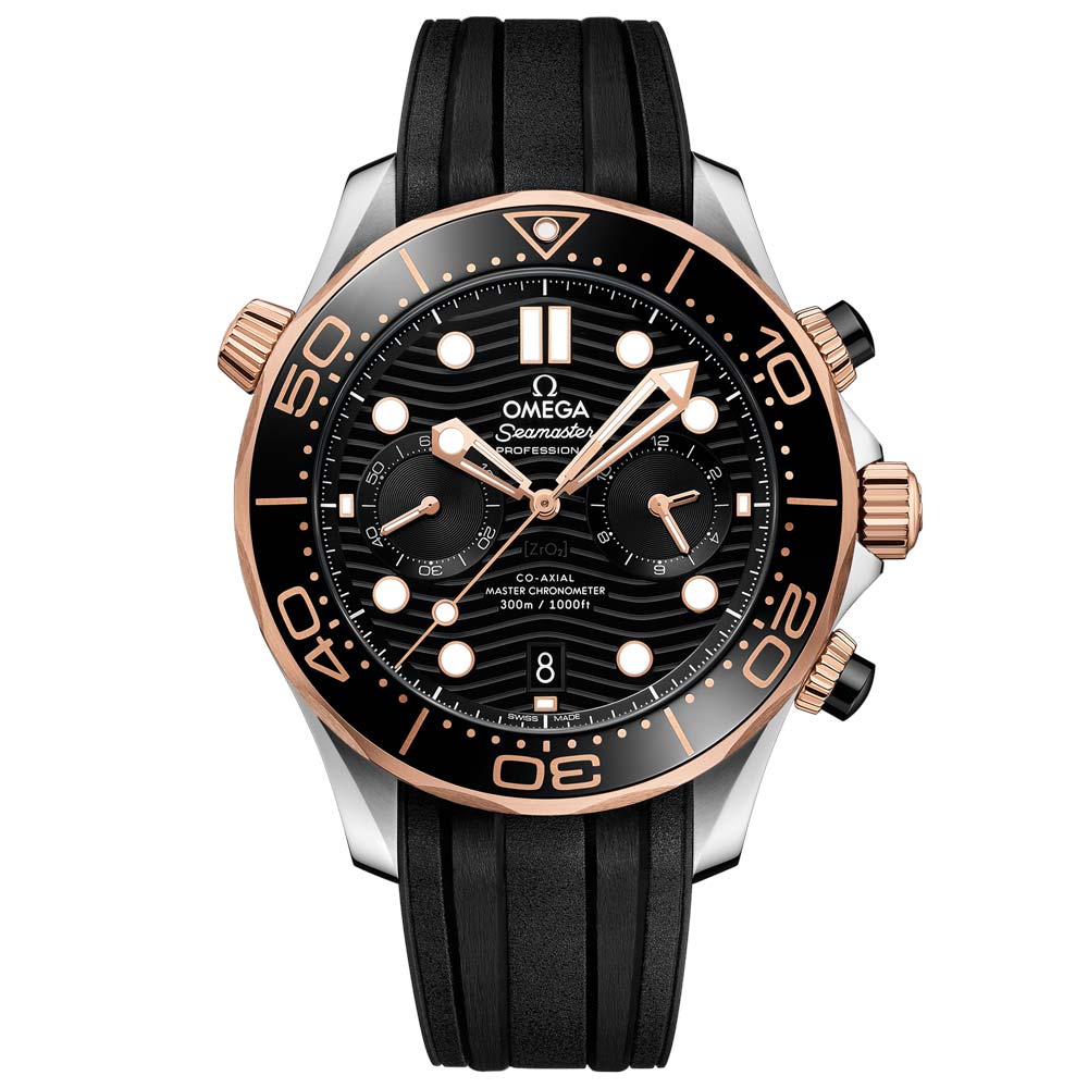 OMEGA Seamaster Diver 300M 44mm Black Dial 18ct Rose Gold Steel Auto