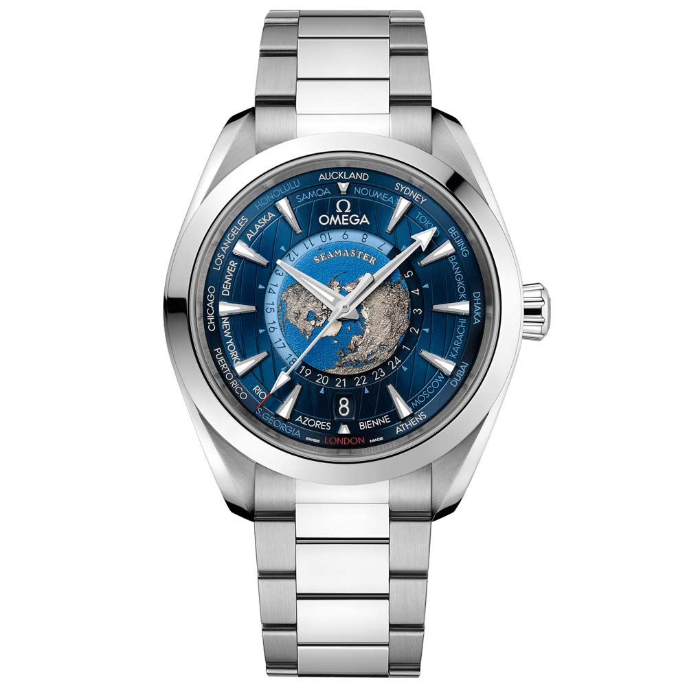 OMEGA Seamaster Aqua Terra GMT Worldtimer 43mm Blue Dial Automatic Gen