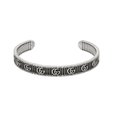 Gucci GG Marmont Silver Oxidised Open Cuff Bangle YBA551903001017