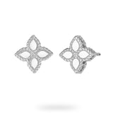 Roberto Coin 18ct White Gold Princess Flower Stud Earrings AR777ER0640