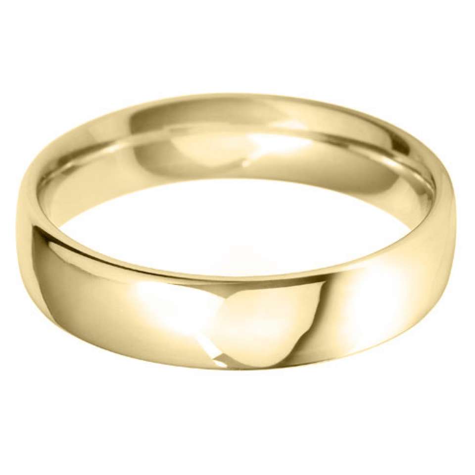 18ct Yellow Gold 5mm Classic Court Gents Wedding Ring