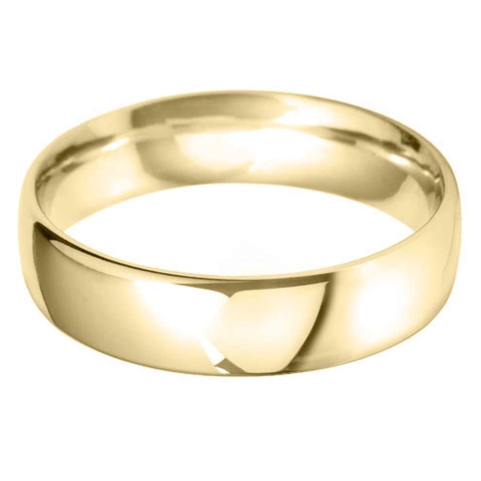 18ct Yellow Gold 6mm Classic Court Gents Wedding Ring