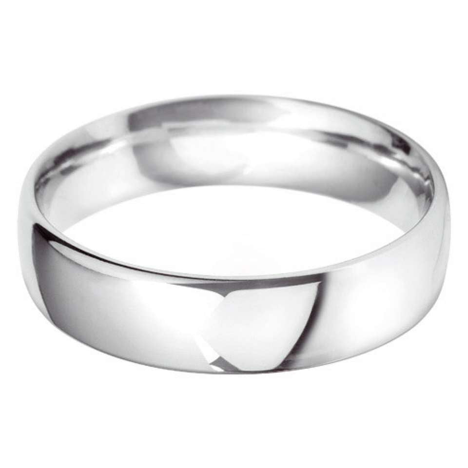18ct White Gold 6mm Classic Court Gents Wedding Ring