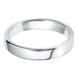 Platinum 4mm Heavy Court Wedding Ring Side Closeup