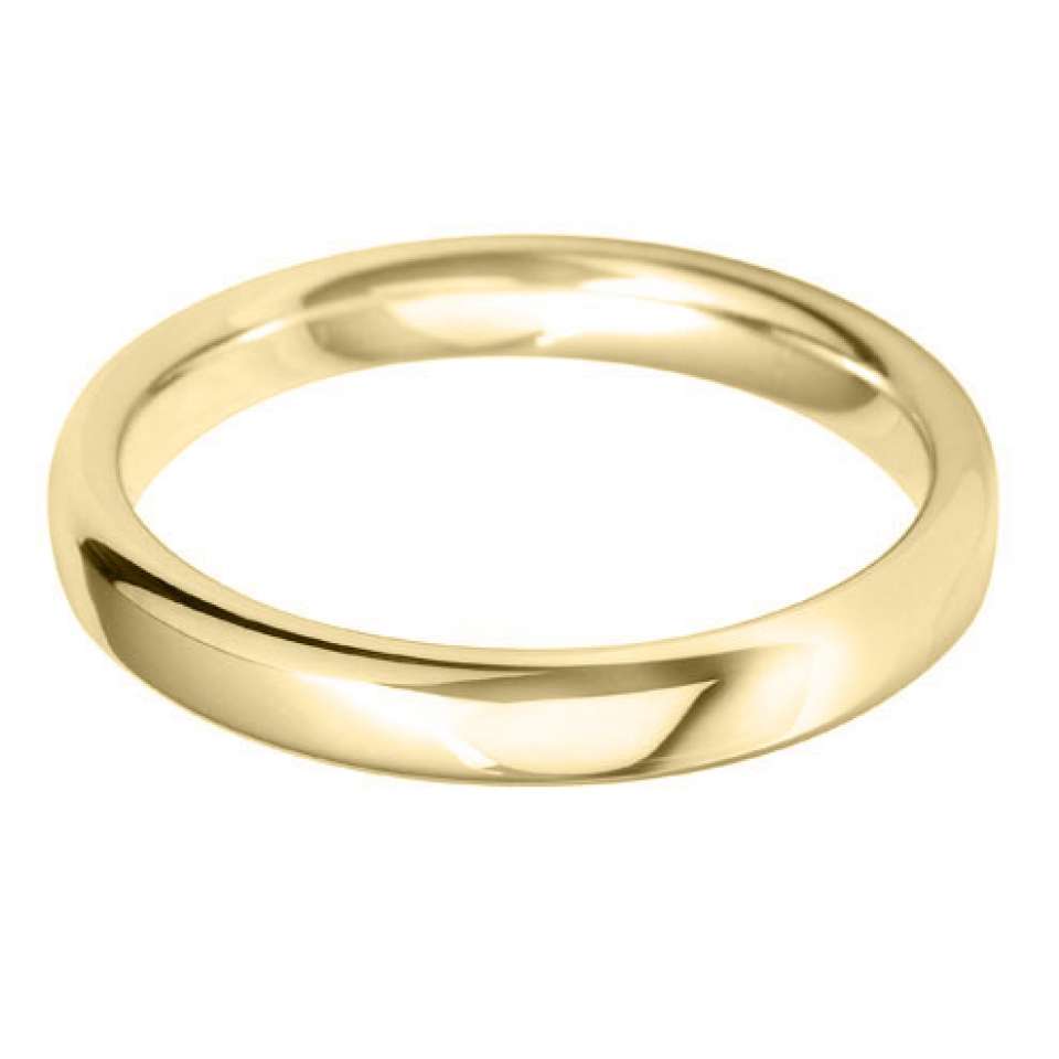 18ct Yellow Gold 3mm Classic Court Ladies Wedding Ring