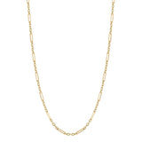9ct yellow gold elongated link necklace