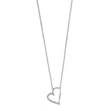 9ct White Gold Diamond Heart Necklace GN182