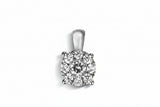 18ct white gold 0.12ct round brilliant cut diamond cluster pendant