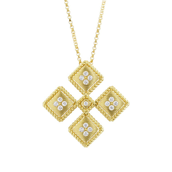 Roberto Coin 18ct Yellow Gold 0.24ct Diamond Palazzo Ducale Necklace ADR777CL2823 18Y