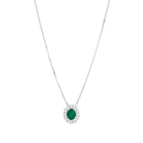 9ct White Gold Diamond And Emerald Pendant Only G928G