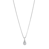 18ct White Gold Teardrop Halo 0.50ct Diamond Bail Pendant with Chain Main