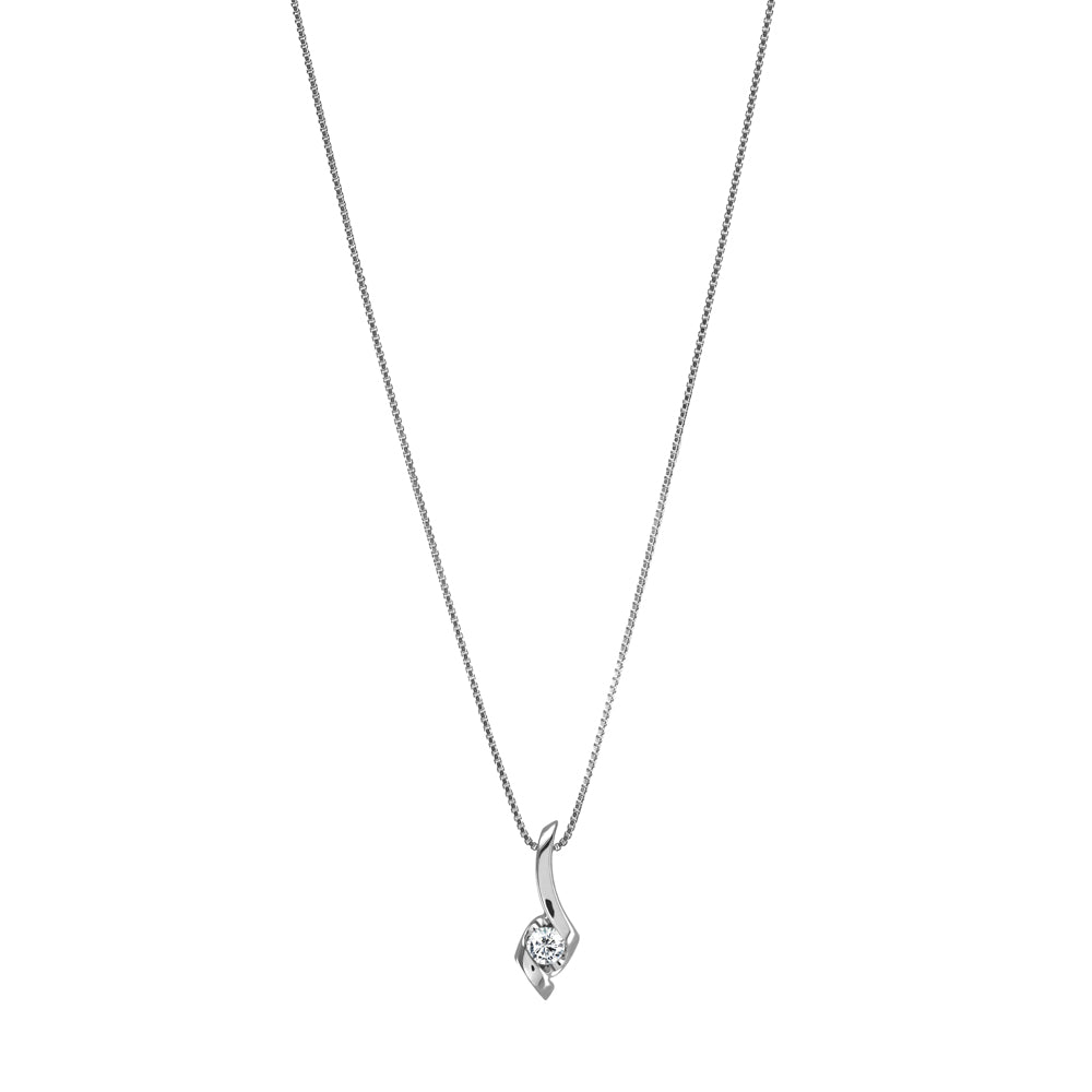 18ct White Gold Sirena 0.10ct Diamond Necklace