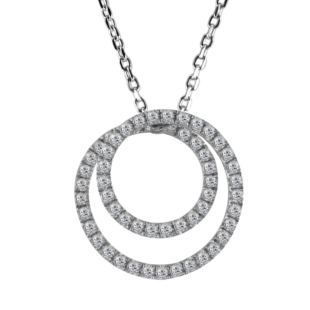 18ct White Gold 0.50ct Diamond Spiral Necklace