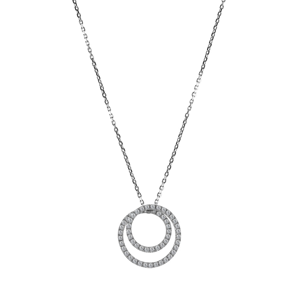 18ct White Gold 0.50ct Diamond Spiral Necklace